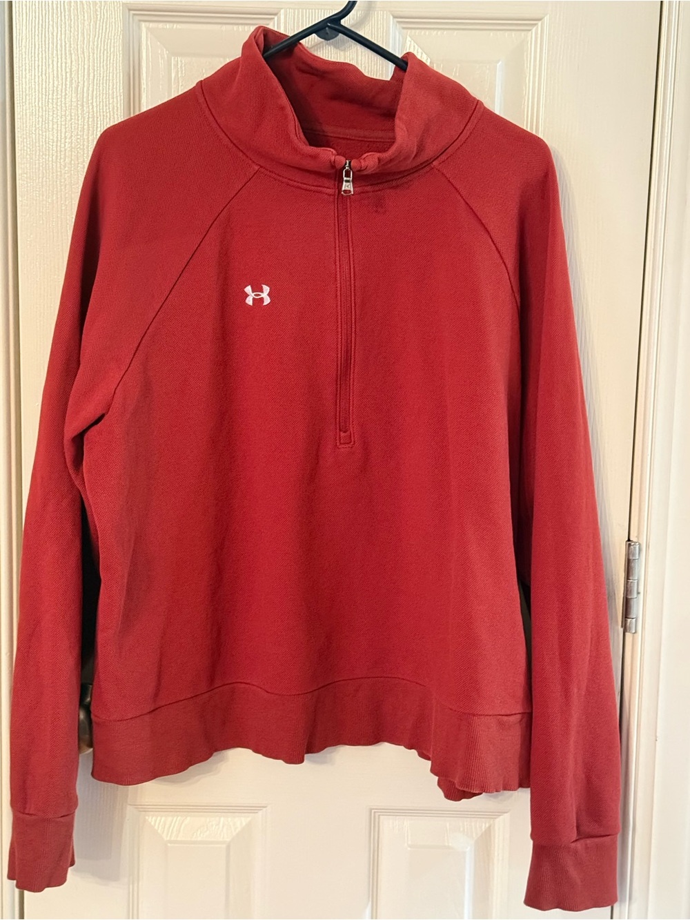 Under Armour Red 1/4 Zip Pullover Sweatshirt Women’s 2XL Loose Mock Neck